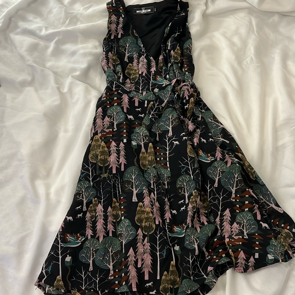 Wrap dress with trees for tree lovers